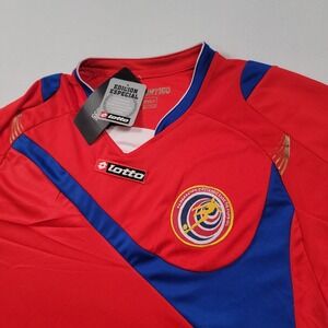 Lotto Men Costa Rica Soccer Jersey Size L Red FCRF Ticos Contigo Special Edition